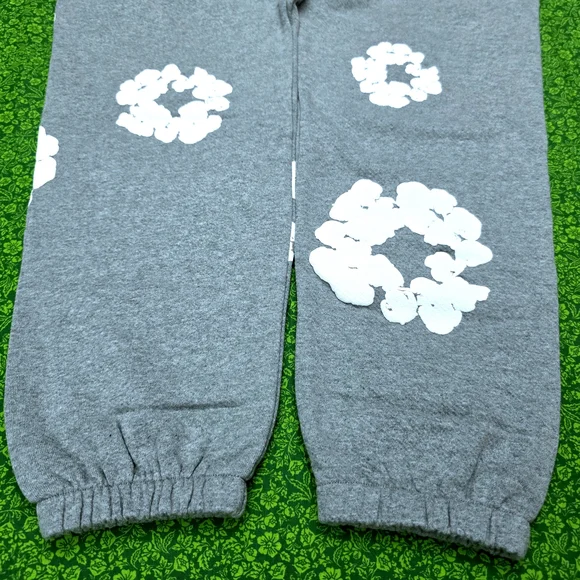 Denim Tear Grey Sweatpants with White Florals Unisex